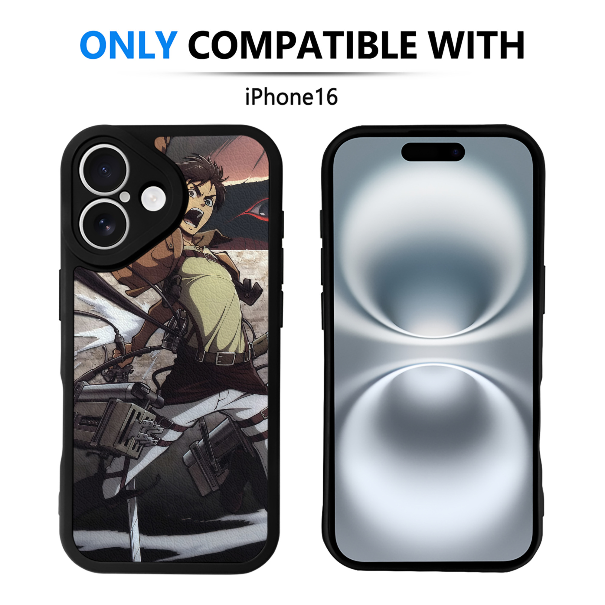 （画像用） 進撃の巨人 Attack on Titan 【iPhone 16シリーズ対応】シリコンスマホケース（レザー調） 材質：シリコン